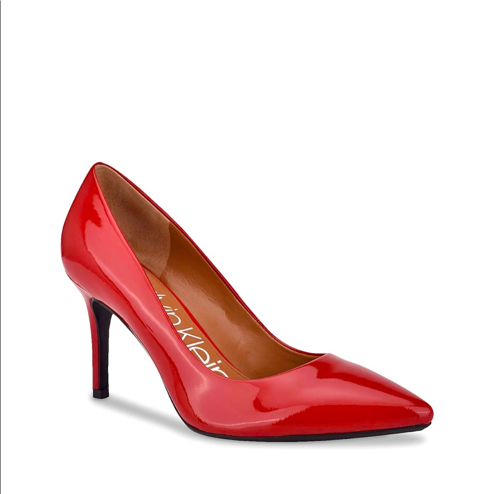 Calvin Klein Red Closed-Toe Slip-on Gayle Pump